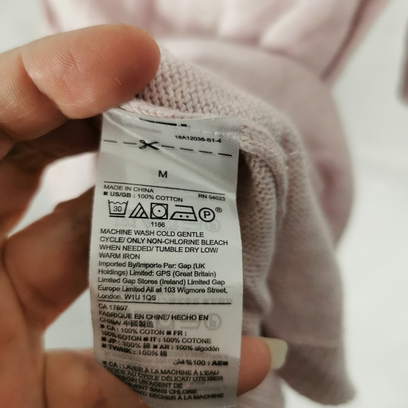 Ladies Jumper Size M 12 14 GAP Pink Thin Knit Smart Casual Short Sleeve - Picture 6 of 7